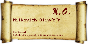 Milkovich Olivér névjegykártya