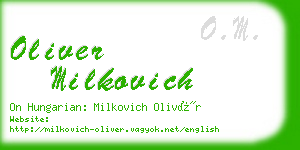 oliver milkovich business card